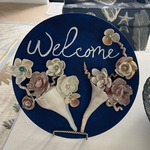 Hand Crafted Seashell 13” Welcome Plate
